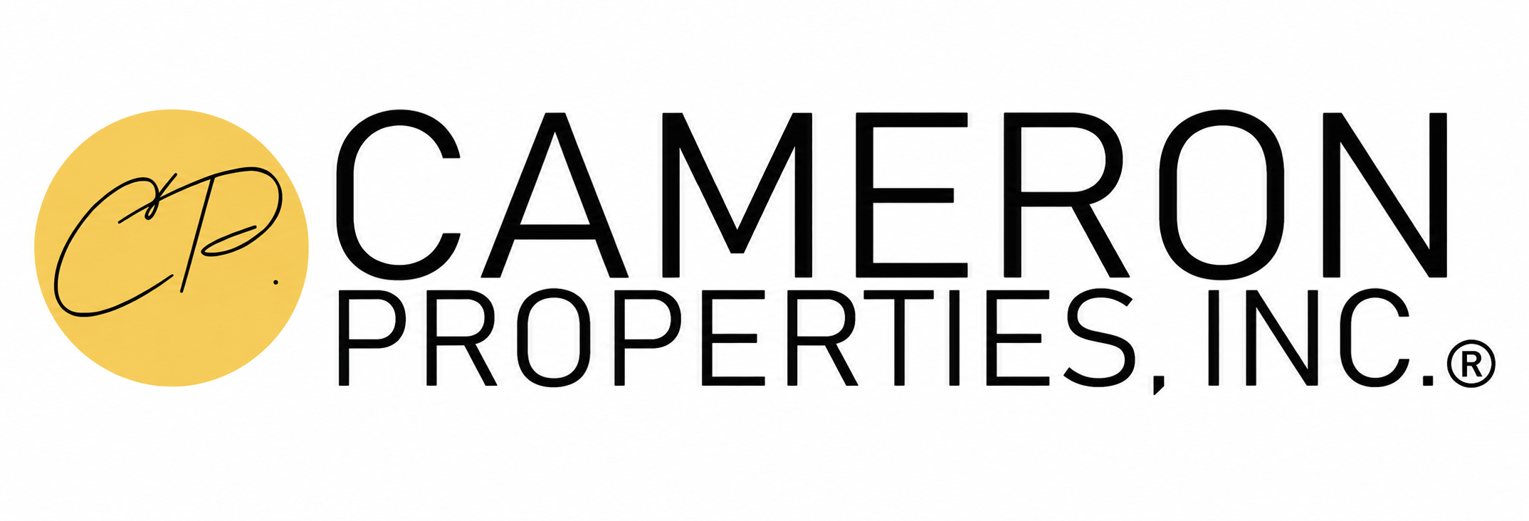 The image is a logo of Cameron Properties, Inc.